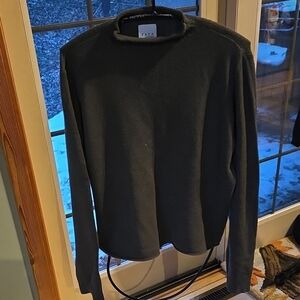 Raya by Cyrus Womens Mock Neck Sweater Charcoal Gray Rolled Hem Size L C552328